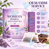 Sachets de thé bien-être aux herbes pour femmes 2,5g x 30 Mélange botanique Formule personnalisée OEM ODM Marque privée Fournisseur en gros d'usine de thé
