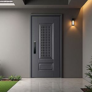 Nuovo Modello di <span class=keywords><strong>Porta</strong></span> d'Ingresso di Sicurezza in Lega di Zinco di Grado A, Design Postmoderno, Ventilata, con Posizione Centrale Rialzata e Traspirante - Product Image 4