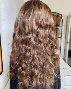 Peluca de Cabello Humano Ondulado Marrón con Reflejos Rubios al por Mayor, Cutícula Alineada, Cabello Virgen Brasileño 100% Humano, Peluca de Encaje - Product Image 4
