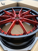 Jantes en alliage d'aluminium forgé personnalisées neuves en 4 pièces, 18-24 pouces, rouge bonbon, noir brillant, jantes concaves profondes, garantie de 3 ans