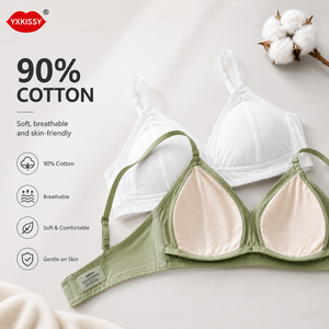 Soutiens-gorge en <span class=keywords><strong>coton</strong></span> sans armatures, respirants, doux et sans coutures pour femmes – Vente en gros - Product Image 1