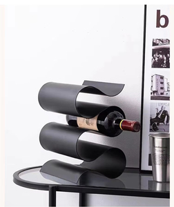 Environmental Protection Desktop Decoration S Shape Metal Wine Bottle Holder Sample Room Wine <b>Cabinet</b> - Product Image 4