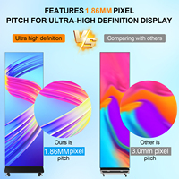 Affichage LED pliable d'intérieur mobile P1.25 P1.53 P1.86 P2.5, affichage LED couleur pleine, écran LED grand format avec raccordement sans soudure GOB
