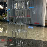 Idées de mariage 5 couches de haut cristal acrylique pendentif perles fleur support Mariage clair acrylique mariage centres de table pour tables