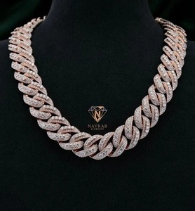 Collar de Cadena Cubana de Moissanita Duradero al por Mayor con Piedras Engastadas con Precisión para Joyería Unisex Disponible al Mejor Precio - Product Image 2