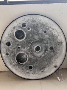 3D Ay Rölyef LED Lamba El Boyaması Oturma Odası Giriş Duvar Lambası Duvar Resmi Tek Parça Ay Dekorasyonu Duvar Sanatı Tablosu - Product Image 3