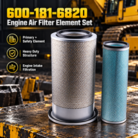 Elemen Filter Udara Mesin Standar Komatsu 600-181-6820 untuk Sistem Asupan Udara Mesin Diesel Alat Berat