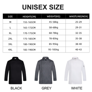 Hoge Kwaliteit T-Shirts Uniform Met Borduurwerk Logo Werk Man Shirt Unisex Chef Jas Heren Lange Mouwen Chef-Koks Jas - Product Image 4