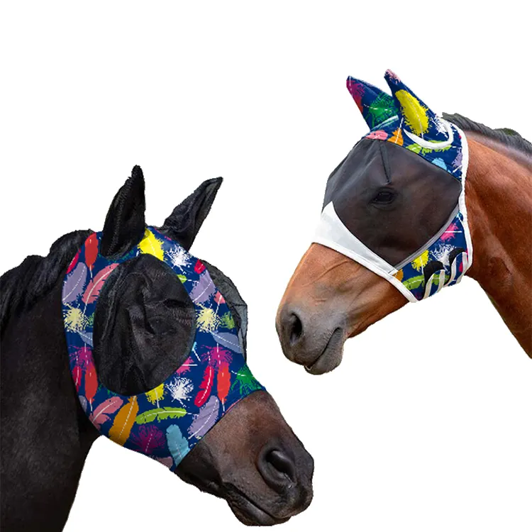 Horse Fly Mask for Moonblindness Horses With Ears and Nose Best Super Comfort Starchy Fitting Horse Fly Mask