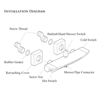 Robinets de douche à effet pluie pour salle de bain dissimulés noir mat mitigeur mural avec douchette à jet pour utilisation dans la baignoire