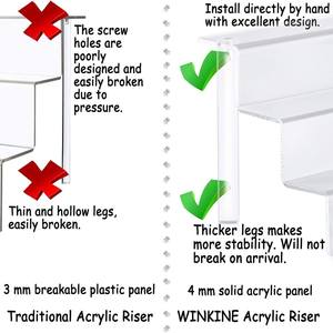 Étagère à étages en acrylique personnalisée à 3 niveaux, comptoir de cuisine, support de présentation de gâteaux de mariage pour la décoration et l'organisation - Product Image 4