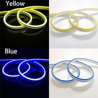 Bande LED Multicolore/Rouge 5 Mètres 12V/24V Flexible en Silicone Néon Protection IP65 Découpable DIY pour Jardin Chambre