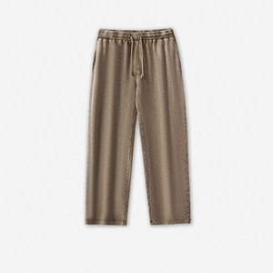 Pantalones Fabricante Personalizado 385 Gsm Mezcla de algodón Color sólido Pantalones de chándal de pierna recta Pantalones de hombre de gran tamaño - Product Image 3