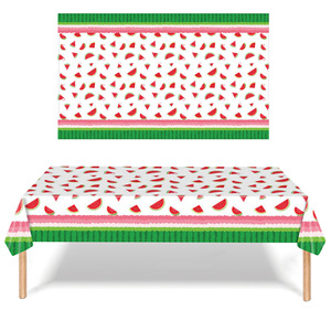 Yunik Watermelon Theme <b>Tablecloth</b> 130x220cm <b>Rectangle</b> Disposable Plastic Party Decoration - Product Image 1
