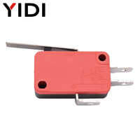 Micro-interrupteur de commande électrique SPDT Momentané 1NO1NC 16A 250VAC Plastique Broche à ressort Longue charnière Levier à rouleaux Bras industriel
