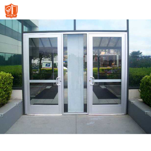 ประตูร้านกาแฟระบบกระจกนิรภัยกรอบอลูมิเนียมประตูหน้าร้านกลางแจ้งกันน้ำ - Product Image 2