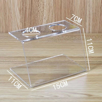 Présentoir à boissons en acrylique moderne et personnalisé à deux niveaux pour usage intérieur/extérieur, surface polie, pour hôtels