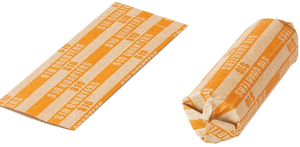 Assorted Flat Coin Wrappers 4 Colors Coded Kraft <b>Paper</b> Rolls for US Coins Nickel Quarter Dime Penny - Product Image 6
