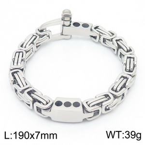 2024 New Design Wholesale <b>Men</b> Custom Stainless Steel Byzantine Chain <b>Bracelet</b> - Product Image 5