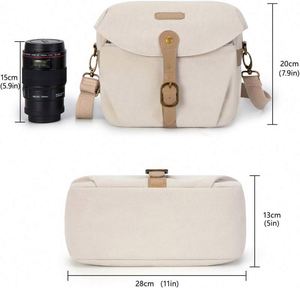 Bolsa de Cámara de Lona para SLR/DSLR, Estilo Vintage, Acolchada, con Cubierta Impermeable para Mujeres y Hombres (Muestra Gratis) - Product Image 5