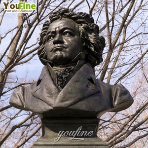 YOUFINE - Busto de <span class=keywords><strong>Beethoven</strong></span> de Bronce de Tamaño Real, Estatua de Escultura Famosa en Venta - Product Image 6