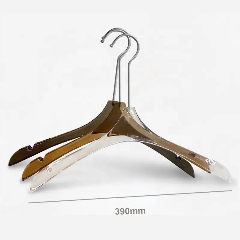 High quality clear acrylic clothes hanger custom logo for hotel clothing store