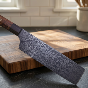 Cuchillo de Cocina de Acero de Damasco de Grado Industrial OEM Hecho a Mano, Cuchillo de Chef Profesional, Cuchillo de Carnicero, Hoja Fija, Mango de Madera, Cuchillos ZR - Product Image 3