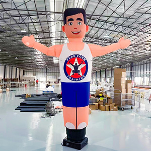 Modello Gonfiabile Personalizzato a Forma di Uomo che Saluta, Sky Dancer Pubblicitario per Cerimonie di Apertura, Gonfiabile di Benvenuto del Dio della Ricchezza - Product Image 1
