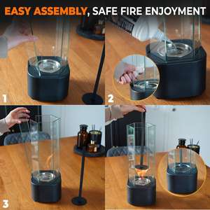 Decoración de mesa para exteriores, lámpara de chimenea portátil de acero inoxidable, barra creativa, estufa de calefacción interior, luces de vidrio, Alcohol de roca - Product Image 4