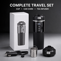 Tasse chauffante électrique intelligente pour voiture 500 ml, bouilloire de voyage portable, chauffe-eau SUS 304, tasse à contrôle de température pour chauffeur de camion