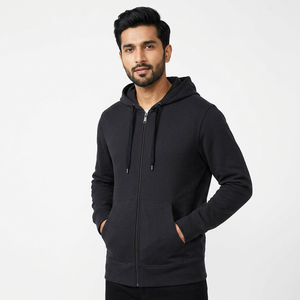 Sudaderas con Capucha de Algodón 100% para Hombre, Color Sólido, Estilo Casual, con Cierre, Impresión Digital, Tela de Velour Transpirable, MOQ Bajo, Superventas - Product Image 1