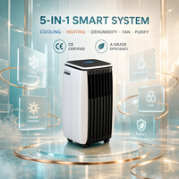 Climatiseur portable certifié CE, compresseur Gree, 14000 BTU, respectueux de l'environnement, pompe à chaleur mobile 5-en-1 pour toutes les saisons