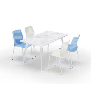 Mesa de conferencias Tenzo con superficie de piedra y estructura de acero, mesa larga para oficina, sala de reuniones, espacio de capacitación - Product Image 3