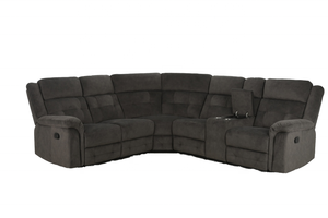 أريكة زاوية قابلة للطي يدويًا SX-81321 مع كونسول وحامل أكواب من الفولاذ المقاوم للصدأ، أريكة زاوية قماشية (مقعدين قابلين للطي يدويًا) - Product Image 2