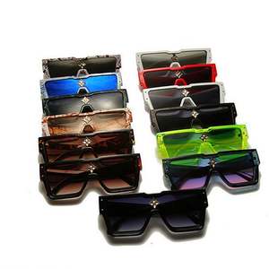 Lunettes de soleil rétro tendance 2025 pour femmes, monture carrée surdimensionnée colorée, pour hommes - Product Image 5