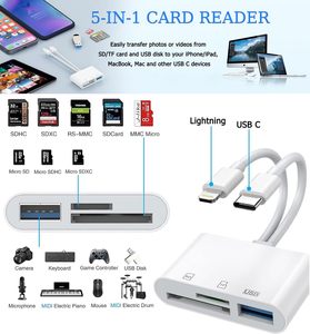 Lecteur de carte SD USB C pour iPhone/iPad, adaptateur de carte SD double port, lecteur de carte mémoire pour appareil photo, prend en charge SD/Micro SD/USB 3.0 - Product Image 2