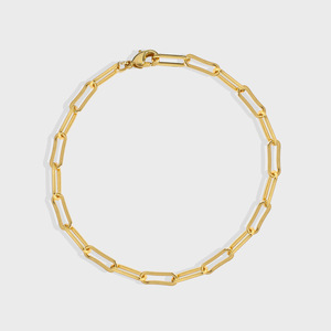 Pulsera de Cadena con Diseño de Clip Geométrico Chapada en Oro de 18K, Unisex, Hecha de Latón, Joyería Moderna y Elegante para Aniversario - Product Image 1