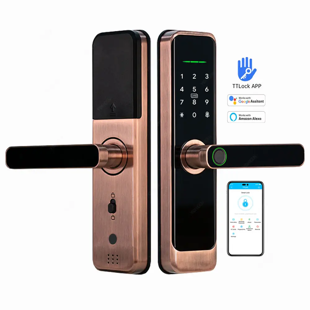 TTlock Ble App Digital Smart Lock Biometric Safe Fingerprint Password Electronic Lock Key Card Nfc Rfid Keyless Door Lock