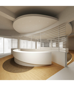 Comptoir de cabinet médical en surface solide CORIANS avec logo d'entreprise rétroéclairé et design modernisé - Product Image 2