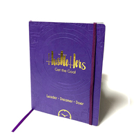 Carnet de planification personnalisé en cuir PU rigide 8x10 pouces, agenda mensuel avec impression de logo en feuille d'or, journal personnalisé, organisateur