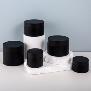 30ml 50ml Matte Black Containers <b>Plastic</b> PET Cosmetic Container <b>Jar</b> With Black Lid - Product Image 5