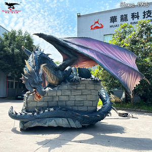 Hochwertiges realistisches anima tro nisches Drachen modell für den Innen-und Außenbereich Fiberglas Metall Stahl konstruktion Home Shopping Malls - Product Image 3