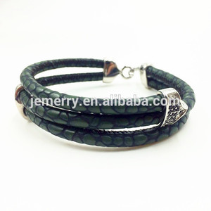 Pas cher Personnalisé Bijoux En Gros En Acier Inoxydable Fermoirs <span class=keywords><strong>Python</strong></span> <span class=keywords><strong>Serpent</strong></span> En Cuir Bracelet Hommes - Product Image 3