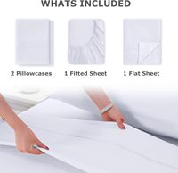 Ensemble de draps en microfibre polyester 100% avec 2 taies d'oreiller motif solide 4 pièces literie textile à la maison pour hôtels