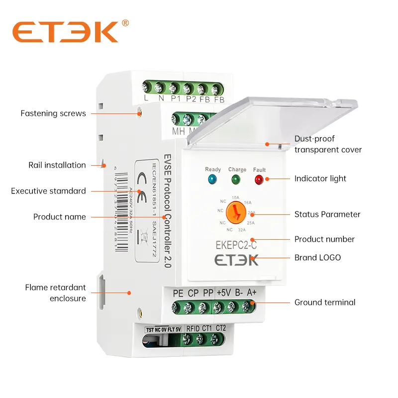 ETEK EVSE EPC 32A Controlador EV Carregador Estação Pile evse carro elétrico carregando carregador stationev