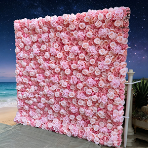 Soft <b>Blush</b> Rose Mixed Ivory Floral Panel Suitable For Luxury Wedding Dessert Table Background And Elegant Banquet Layout - Product Image 1