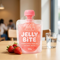 Pochette souple personnalisée imprimée avec bec verseur et bouchon à vis pour l'emballage de gelée de konjac, de gelée de fruits et de boissons