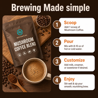 Poudre de café aux champignons de qualité alimentaire, mélange personnalisé OEM ODM, extrait naturel en vrac de Lion's Mane, Reishi, Chaga