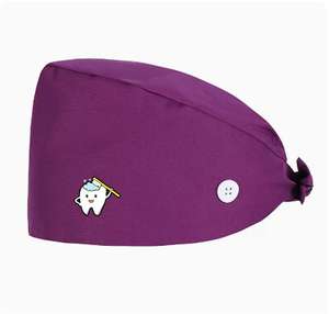 Chapeau chirurgical en coton mignon unisexe pour usage hospitalier, ensembles de blouses - Tissu tissé, marque Dingshang, en stock - Dentiste, esthéticienne, chimiothérapie - Product Image 2
