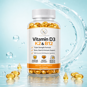 Capsule di <span class=keywords><strong>Vitamina</strong></span> <span class=keywords><strong>D3</strong></span> K2 B12 a Marchio Privato, 5000 UI, Base Olio di Cocco, Logo Personalizzato OEM ODM Integratore Alimentare - Product Image 1